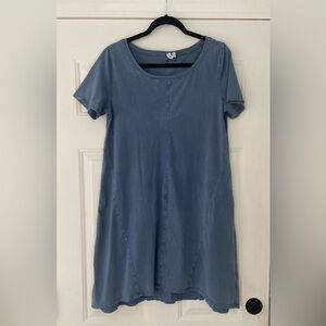 Cable & Gauge Casual Short Sleeve Blue Tunic Dress